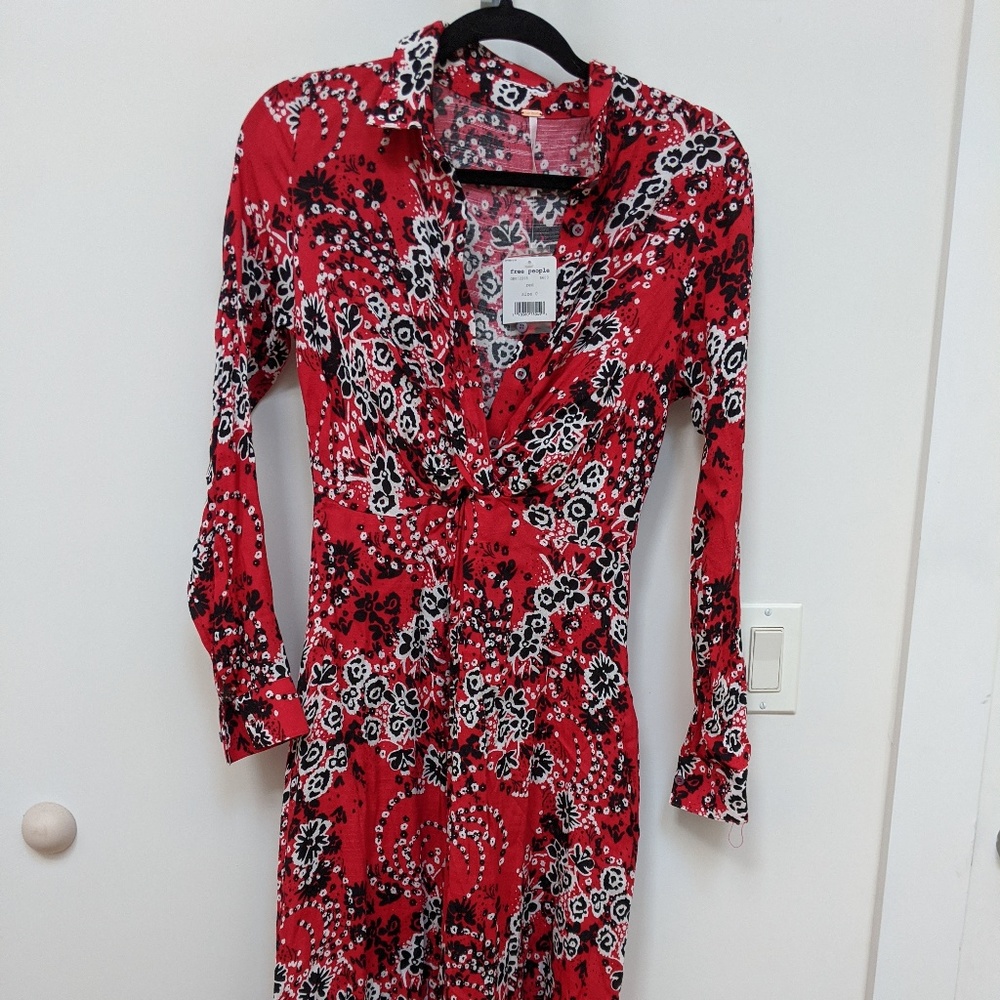 Free people red maxi dress